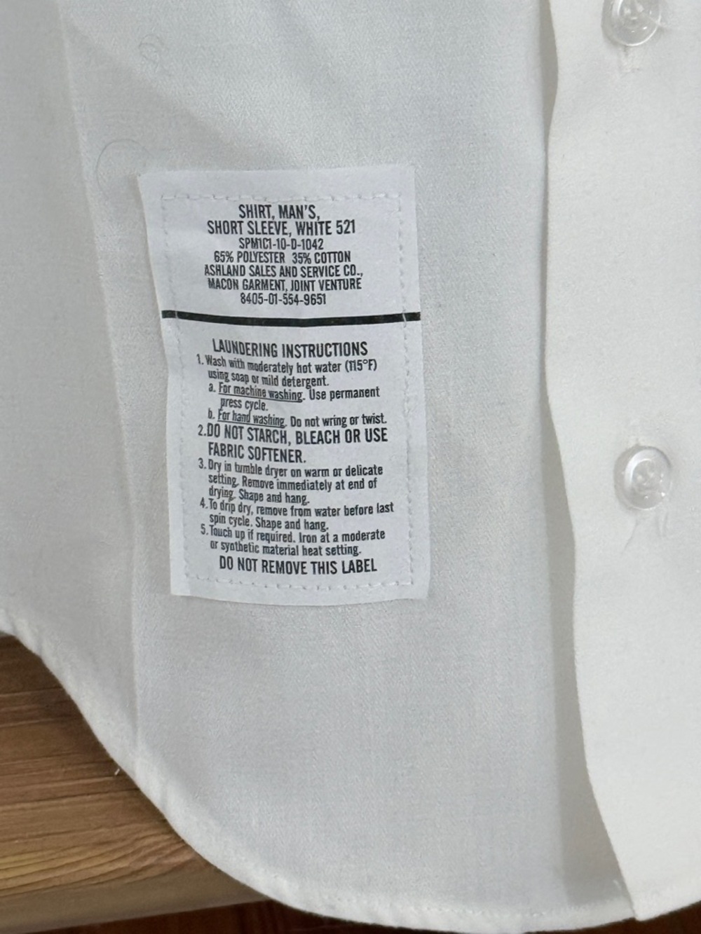 Defense Logistics Agency Garrison Collection Short Sleeve White 521 Shirt - Picture 2 of 7